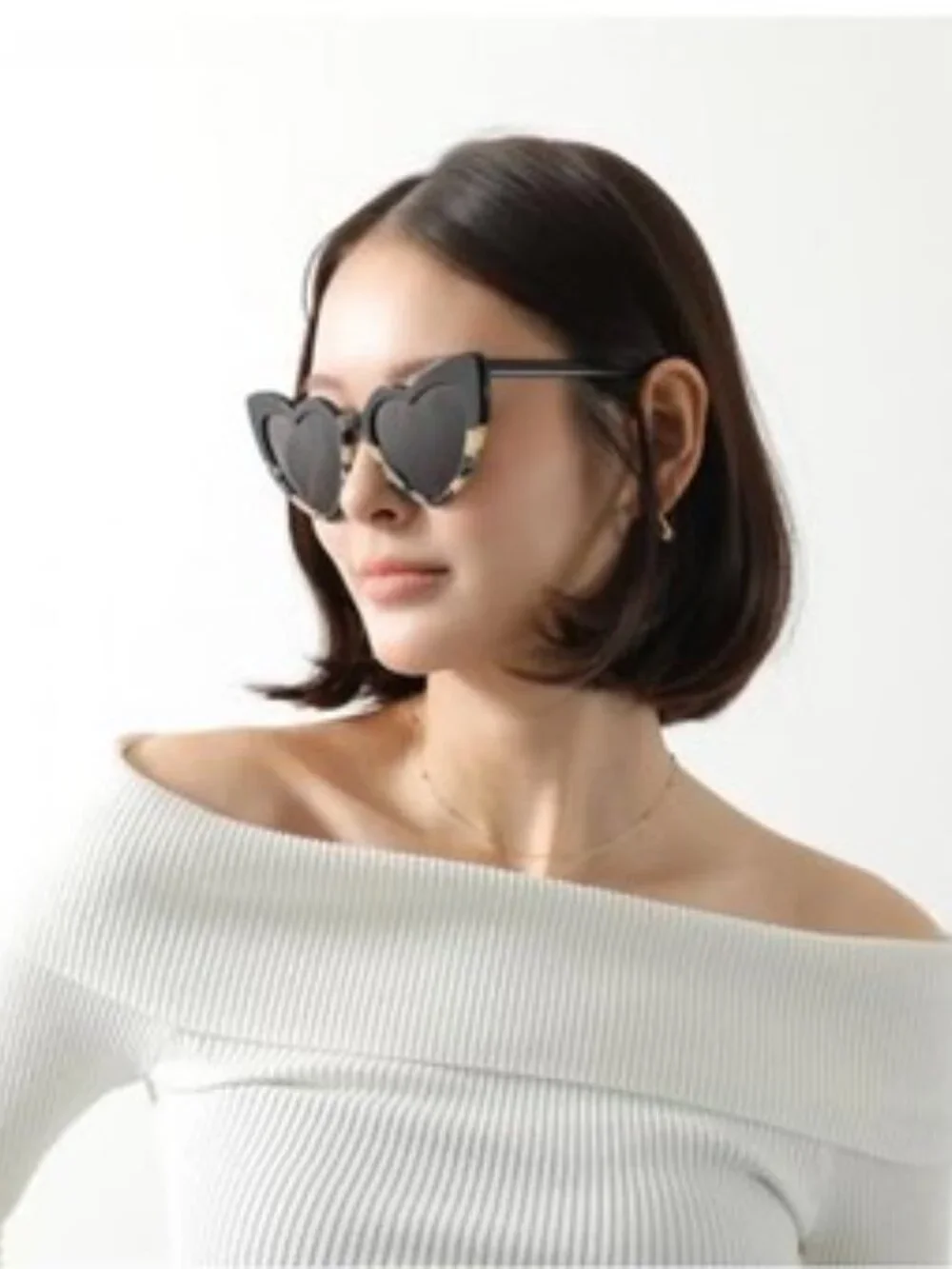 Saint Laurent SL181 LOU LOU 012 Geometric Sunglasses - Black/Grey Havana / Grey
